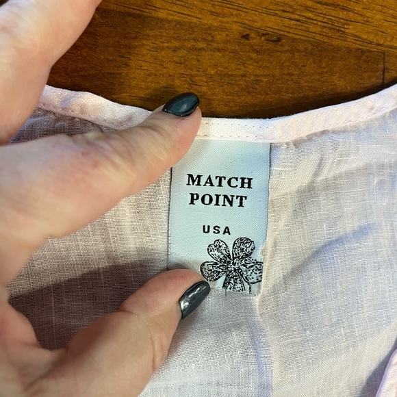 Women’s Match Point Lightweight Linen v neck pink top size medium - Picture 2 of 8